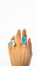 Blue Aura Stone Ring
