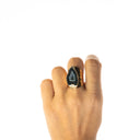 Black Aura Stone Ring