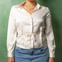 Satin Beige Button Shirt – ZARA