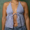 Backless Stripe Tie Top