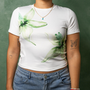 White Floral Baby Tee